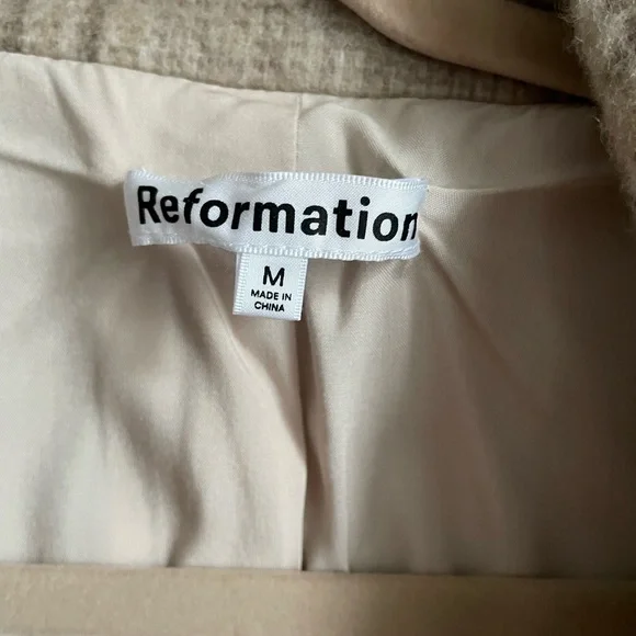 Reformation Plaid Tan Coat - Picture 6 of 14